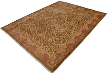 handmade Transitional Kafkaz Chobi Ziegler Green Brown Hand Knotted RECTANGLE 100% WOOL area rug 9 x 12